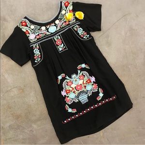 Black dress with embroidery